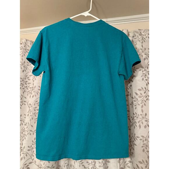 Nirvana Smiley Face Graphic Unisex Teal Band Tee size Medium - Picture 4 of 5